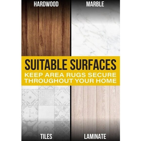Rug Grippers Stop Rug Sliding on Hardwood Tiles Laminate and Vinyl Reusable x4 - Picture 6 of 8